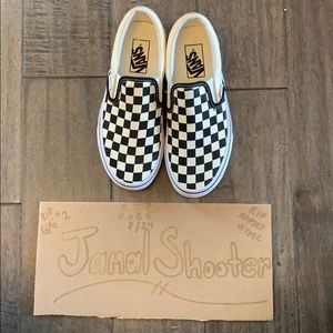 Checkered Vans Slip-ons